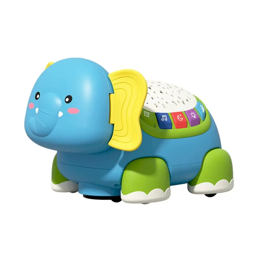 Light Up Light Sound Remote Crawling Elephant Colorful Light Up Timer Function Early Developmental Baby Crawling Tummy Time