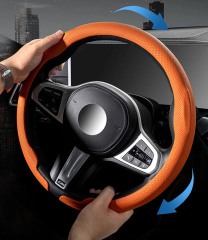 2026 New Ultra-Thin Car Steering Wheel Cover All-Season Universal  Anti-Slip Sweat-Absorbent Suede Nappa Automotive Interior