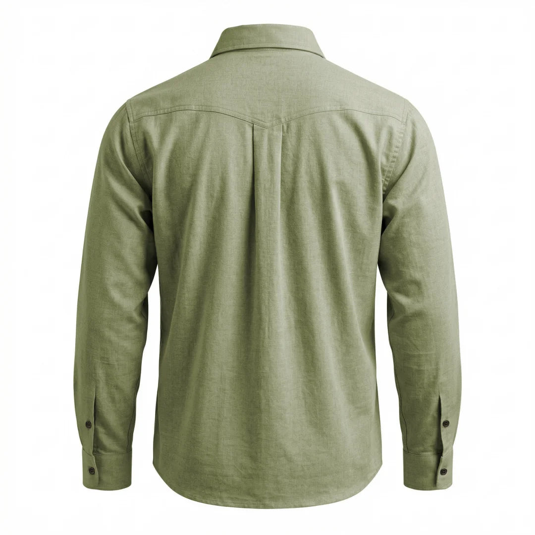 Comfortable Men's Shirt Loungewear Thin Lightweight Cotton Long Sleeve Top Shirts Solid Color Casual Business Chest Pocket Male