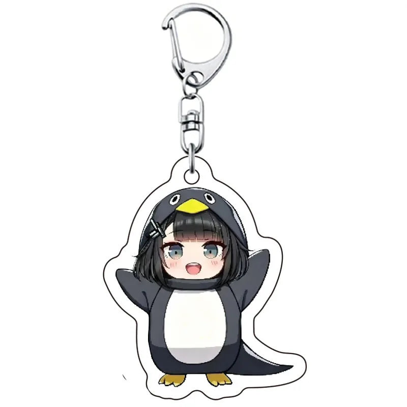 Gugugaga Penguin Keychains Anti-stress Keycap Keychains Cute Penguin Girl Keyrings Bag Charms Gifts 키캡