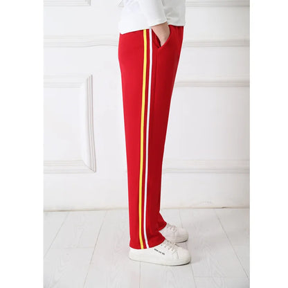 Black Unisex New Track Pants Casual Sweatpants mens Striped Bastic Trousers Straight Pants Joggers Simple Work Pants