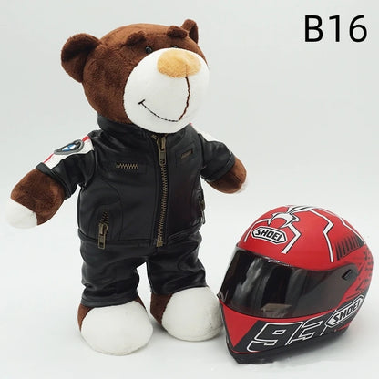 Kawaii helmet and teddy bear motorcycle decorations cute anime filled soft plush toys as gifts for friends during holidays