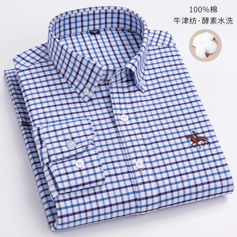 Fashionable Cotton Men's Shirt Long-Sleeved Oxford Soft Comfortable And Breathable Classic Versatile Business Casual Men's Shirt