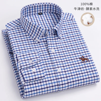 Fashionable Cotton Men's Shirt Long-Sleeved Oxford Soft Comfortable And Breathable Classic Versatile Business Casual Men's Shirt