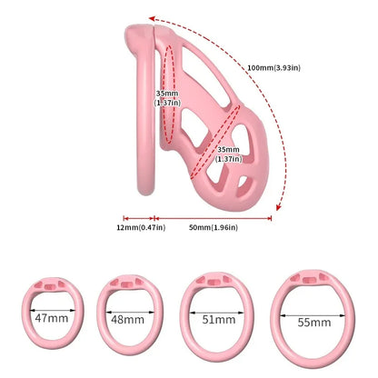 Male Chastity Cage with 4 Size Rings Positive/Negative Chastity Device Sissy Cb Lock Penis Bondage SM Chastity Lock Sex Toys Men