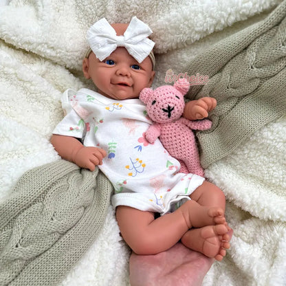18inch Full Solid Silicone Reborn Baby Girl/Boy Weighted Body Poseable Doll Lifelike Bebe Reborn Gift for Birthday Christmas