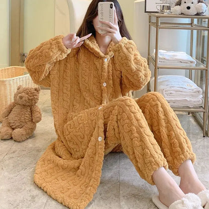 Long Padded Fce Women's Nightgown Outerwear Panda Design Autumn Winter Warm Spwear Two-Piece Set Couples Matching