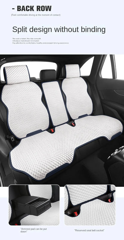 Universal Ice Silk Car Seat Cushion Breathable Seat Cover Sweat Absorption Cool Cushion Universal Split Single Sitting Rear Set