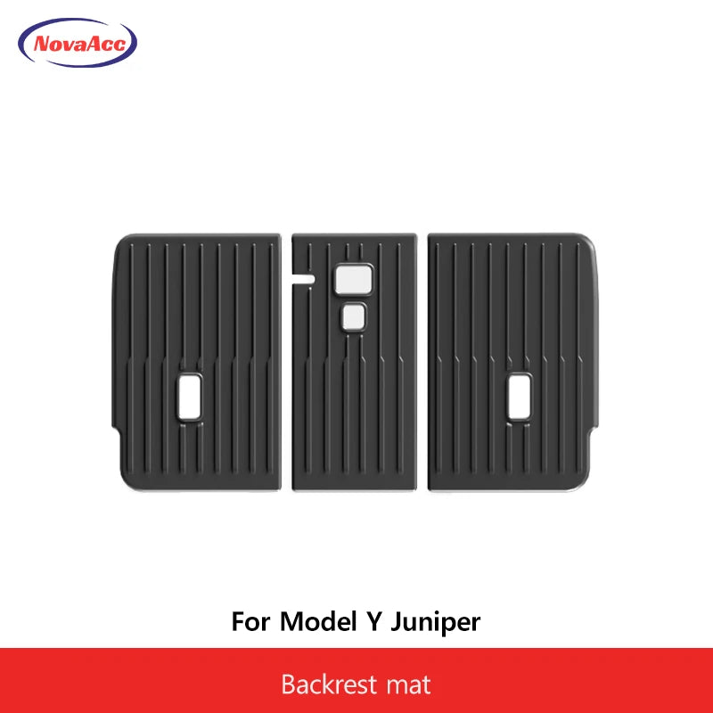 For Tesla Model Y Juniper 2025 2026 Trunk Mat TPE Waterproof Anti-Slip Anti-Scratch Integrated Cargo Liner Car Backrest Pad