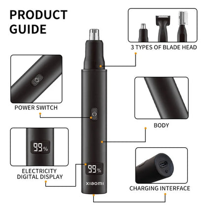 NEW! Xiaomi 3 in 1 Electric Nose Ear Hair Trimmer for Men Painless Rechargeable Sideburns Eyebrows Beard Hair Clipper Shaver