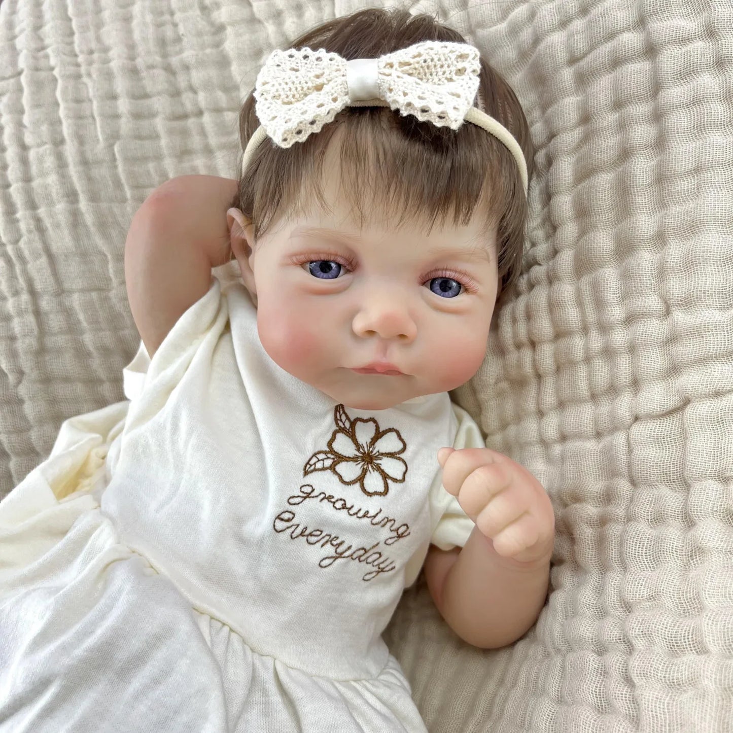 BZDOLL Lifelike 48CM Reborn Baby Doll Vinyl Limbs Cloth Body Baby Doll Kid Fashion Birthday Gift Play House Bedtime Toy For Girl