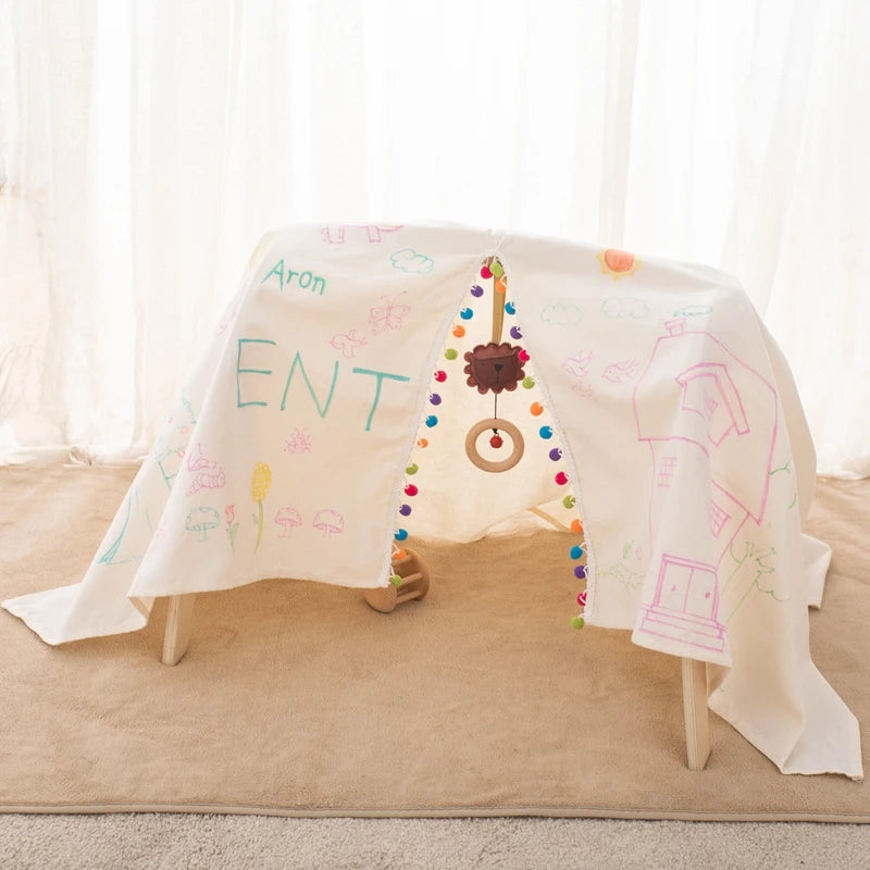 Baby Gym Wooden Carpet Activities for Babies Tent Pendent Hanger Activities for Baby Stroller Toys Wooden Room Activities Gym