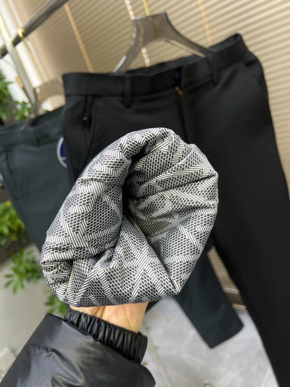 Men's Winter Commuter Casual Goose down Pants Straight Leg Fashionable Urban Style Warmth Business Casual Pure Color
