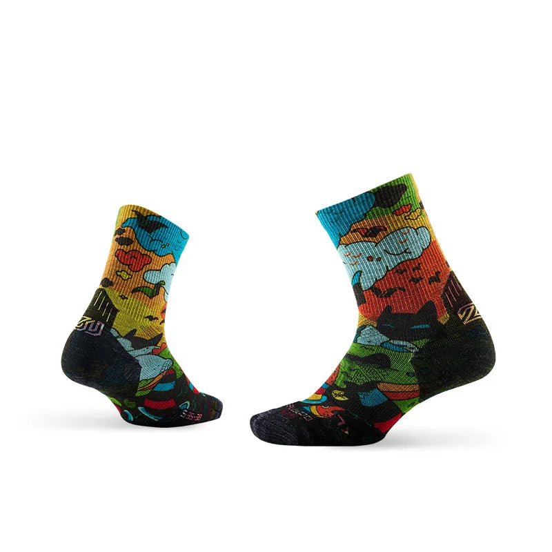 1/3 Pair ZEALWOOD Merino Wool Running Socks Men's Women's Outdoor Trekking Hiking Cushion Sports Socks Compression Breathable