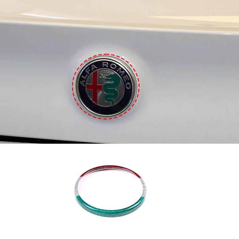 Real Carbon Fiber For Alfa Romeo Giulia Stelvio 2020 2021 Car rear Logo Circle Cover Trim Sticker Car Exterior Accessories