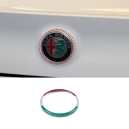 Real Carbon Fiber For Alfa Romeo Giulia Stelvio 2020 2021 Car rear Logo Circle Cover Trim Sticker Car Exterior Accessories