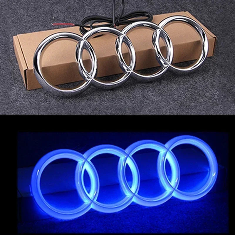 Static Light Car Front Grille LED Emblem Decor for Audi A4 A5 Q5 RS5 A4L A3 8p Q3 A8 Decals Badge Sticker Exterior Accessories