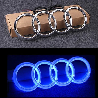 Static Light Car Front Grille LED Emblem Decor for Audi A4 A5 Q5 RS5 A4L A3 8p Q3 A8 Decals Badge Sticker Exterior Accessories
