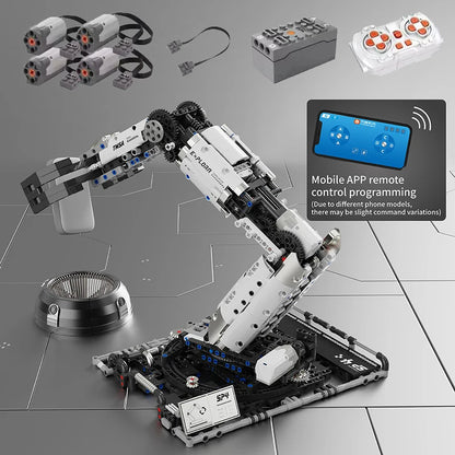 Multi-Axis mechanical Arm Programmable Building Blocks 5 in 1 robot Remote Control toys Interactive STEM Learning children gift