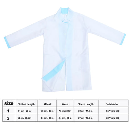 1Set Boys Doctor Costume Outfit Doctor Role Play Set Dress Up Uniform for 6-8 Years Old Syringe Stethoscope Shirt