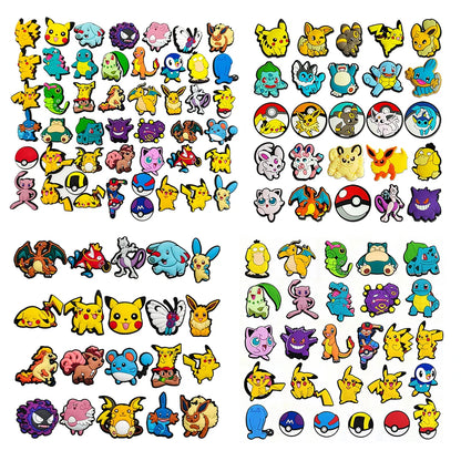 9-47Pcs Potdemiel Pokemon Shoe Charms Accessories DIY Bubble Slides Clogs Sandal Shoe Buckle Decoration For Kids X-mas Gifts