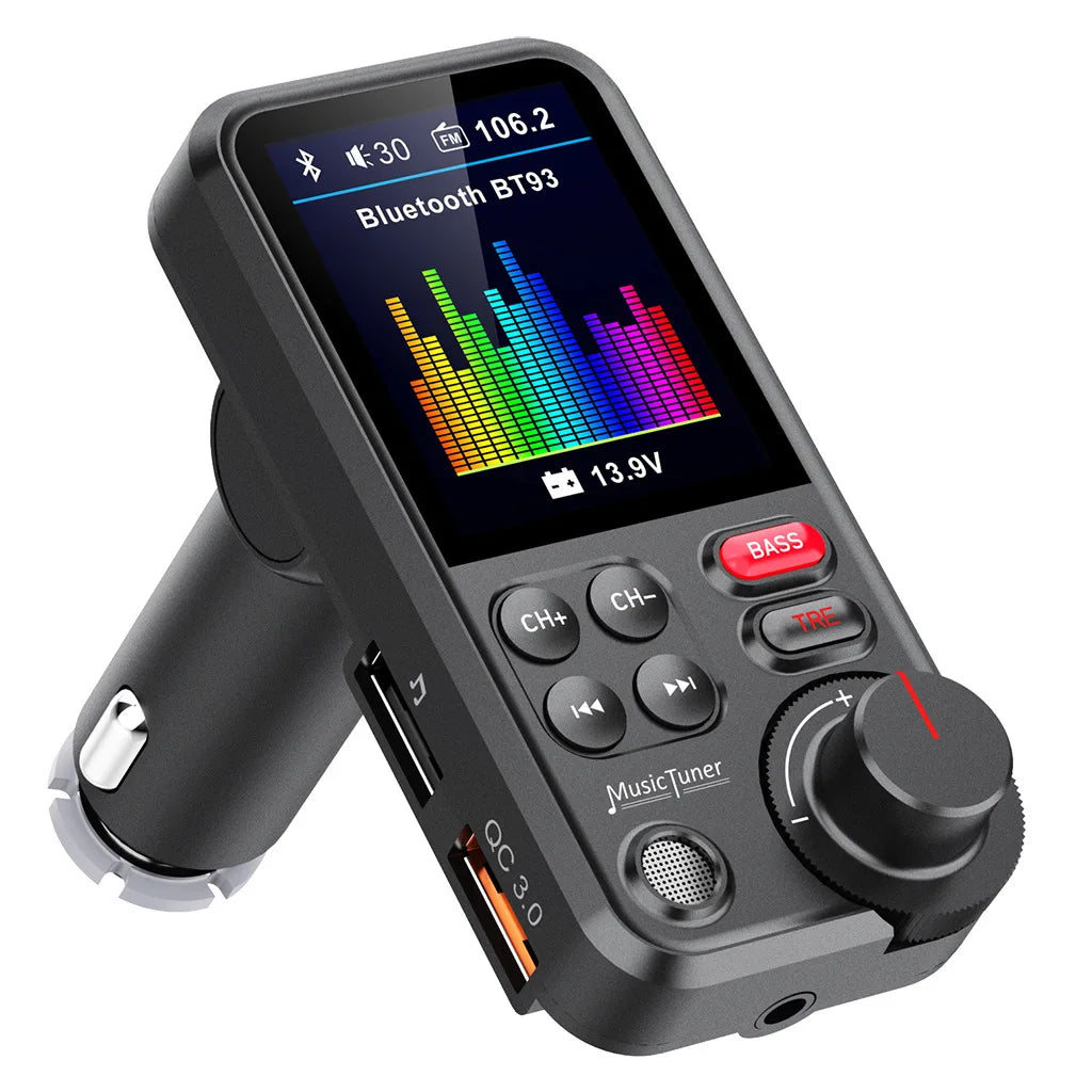 FM Transmitter Car MP3 Player USB Flash Drive Lossless HIFI High And Low Frequency Equalizer Music Car Bluetooth