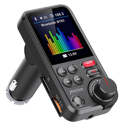 Car MP3 Player USB Flash Drive with Bluetooth FM Transmitter HIFI Sound High Low Frequency Equalizer Lossless Music for Vehicle