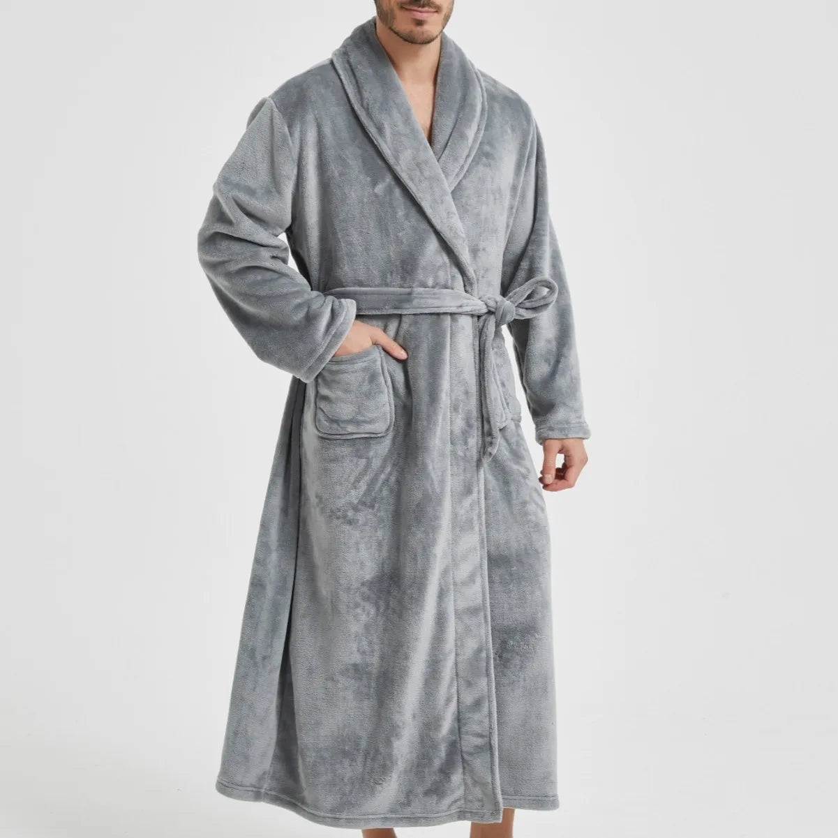 American-Style Autumn/Winter Couples' New Bathrobe, Morning Robe, Nightgown Men's Winter Pyjamas, Homewear Flannel Nightgown