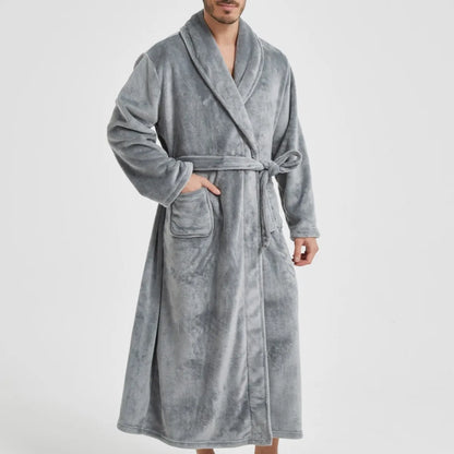 American-Style Autumn/Winter Couples' New Bathrobe, Morning Robe, Nightgown Men's Winter Pyjamas, Homewear Flannel Nightgown