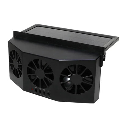 3 Head Car Exhaust Fan USB Rechargeable Solar High Wind Power Air Circulation Cooling Heat Dissipation Universal Fit All Cars