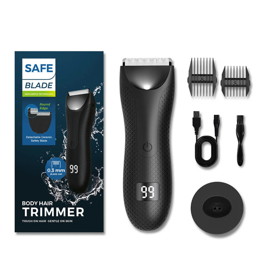 Men's Electric Groin & Body Hair Trimmer IPX6 Waterproof Shaver Body Grooming Clipper Bikini Epilator USB Rechargeable