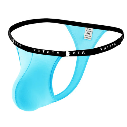 Men's Thong Underwear Adjustable Waist 60-110cm Pouch Support Soft Skin-friendly Breathable Quick Dry 5 Colors
