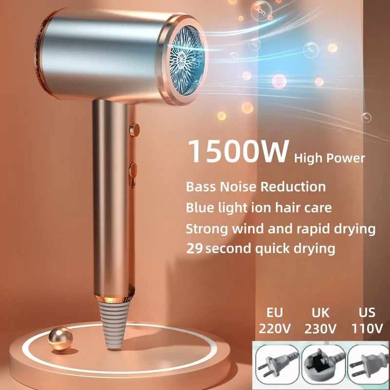 New Quick Drying Hair Dryer With Low Radiation Negative Ion Ultra Quiet Black Technology Hair Care Hair Dryer Gift Box Packaging