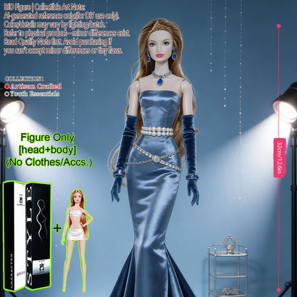 12.6 Inch 1/6 Fashion BJD MJD Supermodel Doll Ball Jointed Posable Collectible Realistic Hair NoClothes