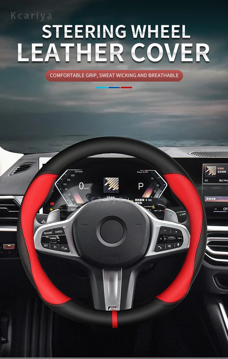 Car steering wheel cover For Mercedes A B C E R V CLASS CLA GLC GLK ML SLK VITO W123 W124 W203 W204 W176 W177 W212 W213 W221 245
