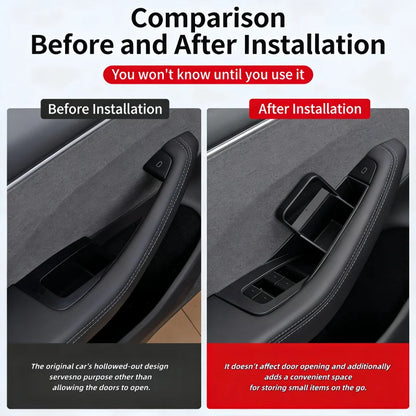 For Tesla Model Y Juniper 2025 Door Handle Storage Box Interior Accessories Model 3 Highland Inner Handle Organizer Phone Holder