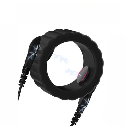 Electro Shock Silicone Penis Ring Bdsm Electric Stimulate Scrotal restraint Massage Cock Cage Masturbation Sex Toys For Men Gay