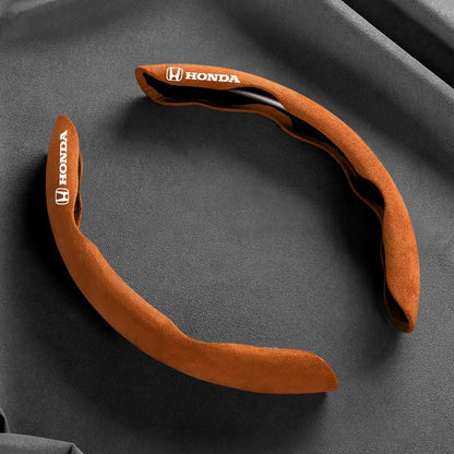 Suede Car Steering Wheel Cover Anti-Slip Protector Shell For Honda Mugen Power Civic Accords CRV Hrv Jazz CBR VTEC VFR Accessory