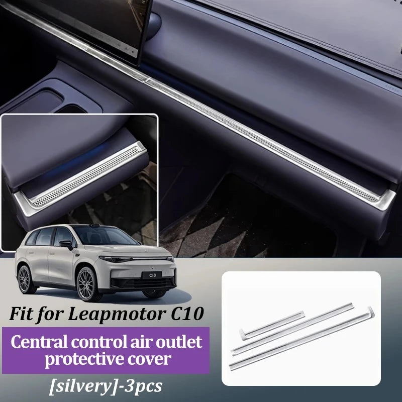 For Leapmotor C10 Car Front Center Console Grille Dust Cover Air Conditioning Vent Protective Durable Car Interior Accessories