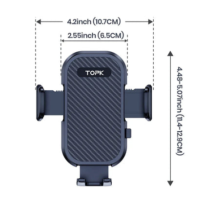 TOPK Car Phone Holder Mount Upgraded Stainless Steel Hook Cell Phone Holder for Car Air Vent Mag-Safe Compatible All Phones