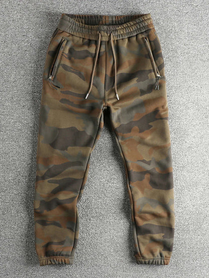Thickened American Style Casual Camouflage Pants Men's Slim Fit Sports Joggers Long Trousers Wear Resistant Autumn Winter