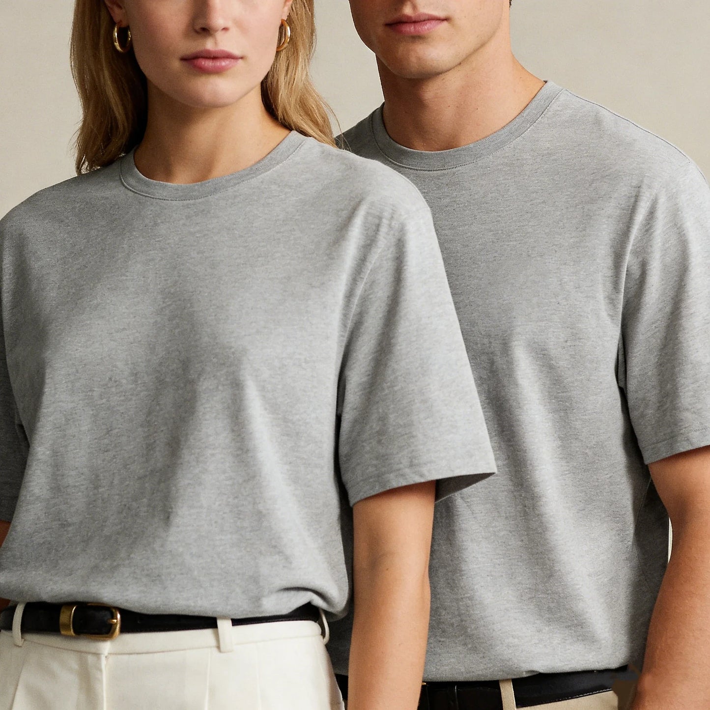 Polo women clothes for woman mens t shirt tops for woman Embroidered round neck T-shirt versatile casual couple style shirts
