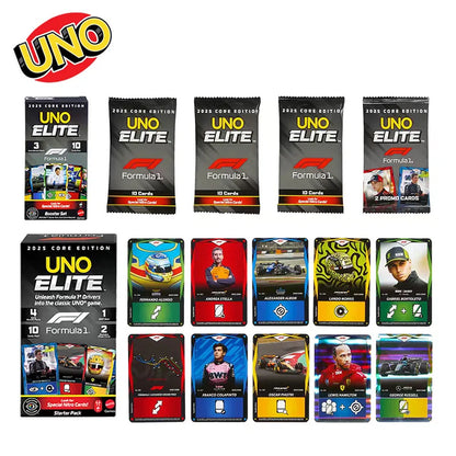 UNO Elite HotWheels F1 Racing Collector's Edition Card Game Premium Playing Cards Rare F1 Cars Designs Board Game Toy Gift