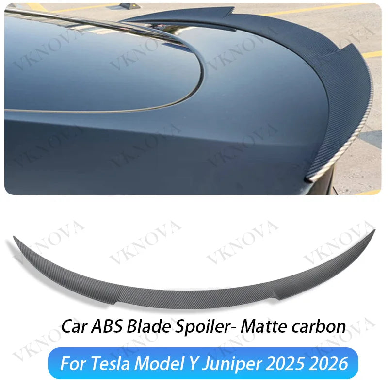 Glossy Black Rear Trunk Spoiler Trim Kit for Tesla Model Y Juniper 2025 - P Style Blade Sport Body Styling Exterior Accessories