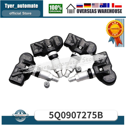 4PCS Tire Pressure Sensor Monitoring System TPMS 5Q0907275B For Audi RS3 Bentley Bentayga Porche Volkswagen Beetle Golf Eos