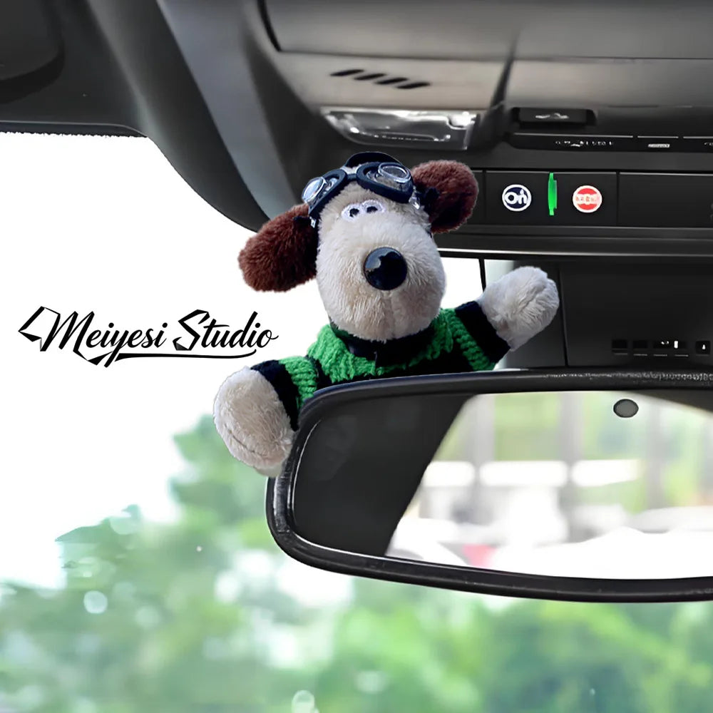 Cute Puppy Rearview Mirror Ornament, Lying Doll, Car Decoration, Central Control Screen Car Doll, Interior Accessories for Women