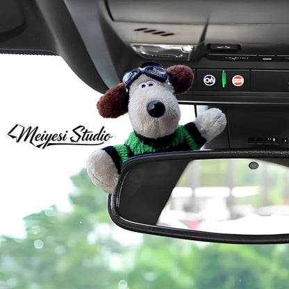 Cute Puppy Rearview Mirror Ornament, Lying Doll, Car Decoration, Central Control Screen Car Doll, Interior Accessories for Women