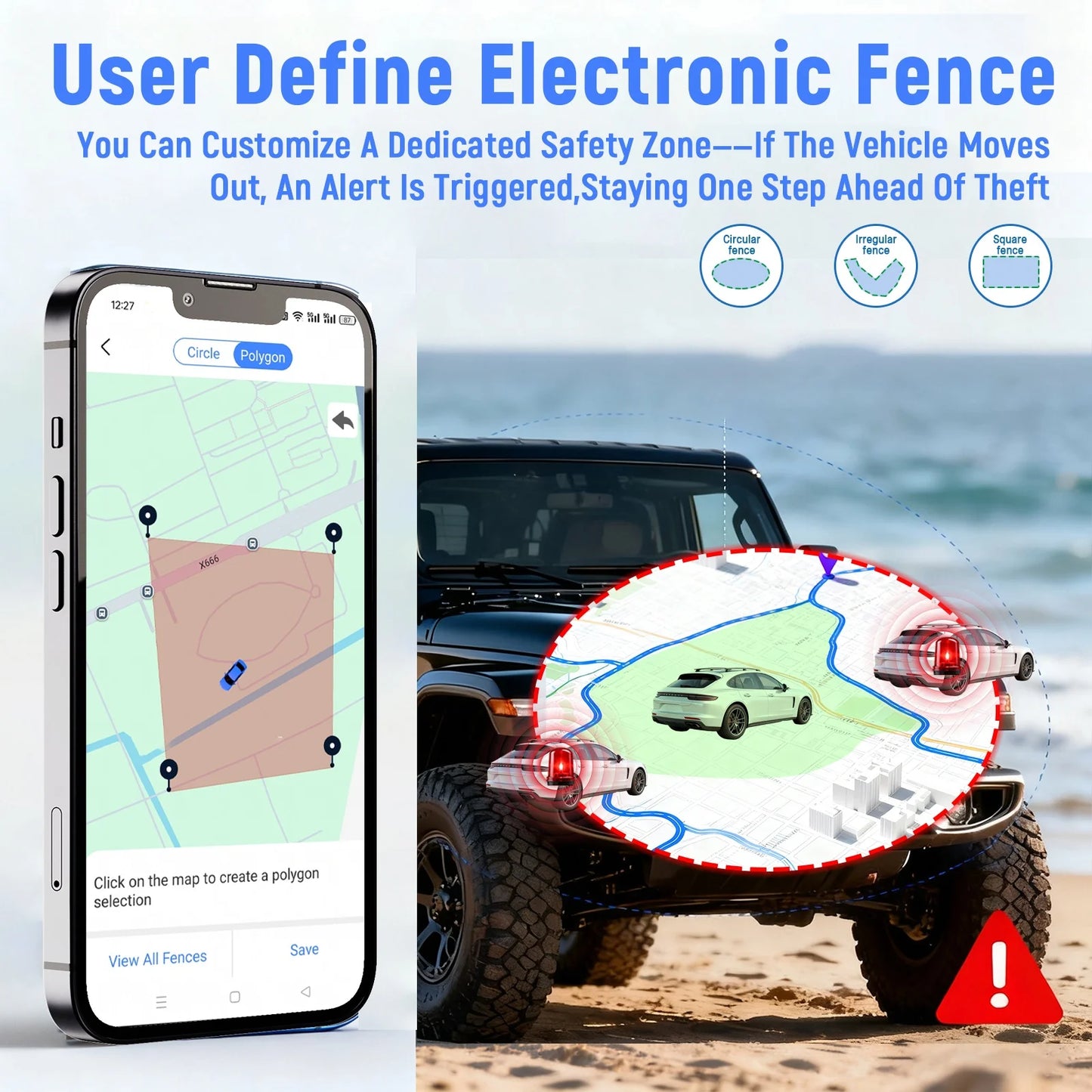 Wanway 4G LTE Magnetic GPS Tracker | 7500mAh Long Standby | Google Maps Traffic Display | Car Asset Locator
