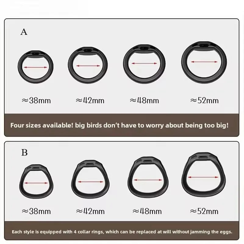 Soft Silicone Chastity Cage Device Anti-Cheating Penis Lock with 4 Size Cock Rings Penis Restraints for Men Discreet Sex Toys