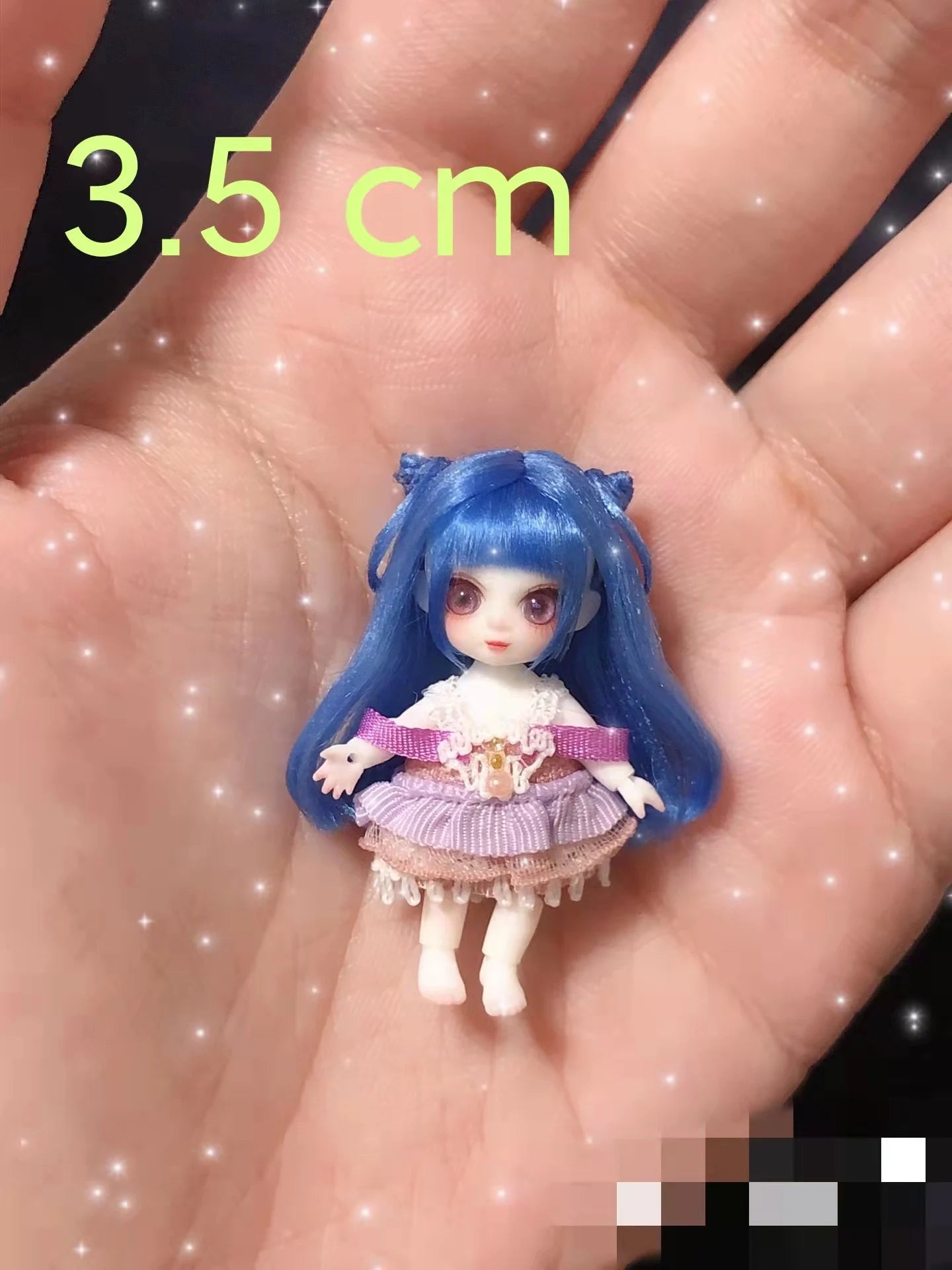SD mini doll 3.5 cmBJD naked girl doll Kawaii girl toy DIY thumb doll